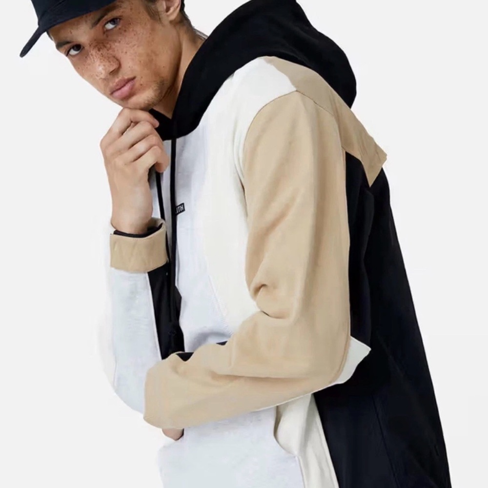 Kith Color Block Quilted Pullover Long Sleeve Hoodie Men’s M Rare